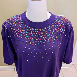 Mob Wife Vtg Clodia Dee Bejeweled Top